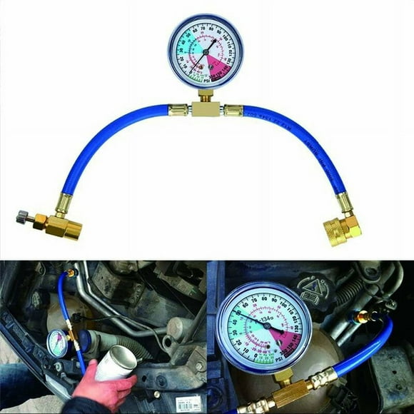 R134A A/C Charging Hose Kit with Measuring Gauge for Car Air Conditioning Refrigerant