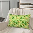 thumbnail image 5 of Gukieu Green Avocado Print Plush Pillow Cover, Hidden Zipper Pillow Protector without Pillow Core, Suitable for Bedroom, Office, Car Decoration-16"x24", 5 of 6