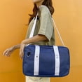 thumbnail image 2 of pitrice JK Bag Student Student OxfordCloth Handbag With And With Shoulder blue and white color, 2 of 6