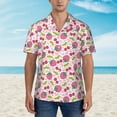 thumbnail image 2 of Susaid Strawberry And Cheery Print Short Sleeve Shirts Button Down Casual Shirts Summer Beach Aloha Button Down Short Sleeve for Men ,Large, 2 of 7