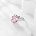 thumbnail image 6 of Juwaliy Women Heart Ring 925 Sterling Silver Cat Butterfly October Birthstone Tourmaline Pink Solitaire Ring Jewelry Mother Birthday Valentine's Day Gifts, 6 of 10