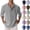 02# Gray, variant on Men's Cotton Linen Henley Shirts Long Sleeve Button Up Hippie Beach T-Shirt Summer Casual Loose Yoga Tops Plus Size Royal Blue L