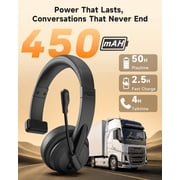 AOC Wireless Headset with AI Noise-Canceling Microphone, Bluetooth Headphones, for Home Office Remote Work Zoom, Black