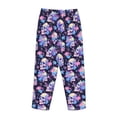 thumbnail image 3 of Lsque cool flower Skull Print Women's Pajama Pants, Lounge Pant - Comfortable Home Wear,Elastic Waistband, Stylish Design-Large, 3 of 9