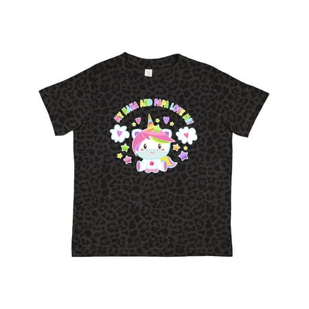 

Inktastic My Nana and Papa Love Me with Cute Rainbow Unicorn Gift Toddler Boy or Toddler Girl T-Shirt