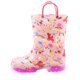 thumbnail image 1 of EUXTERPA Botas de lluvia impermeables con luz para niños pequeños y botas con purpurina con asas para niñas pequeñas talla 8 unicornio rosa, 1 of 5