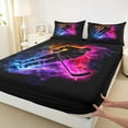 thumbnail image 3 of Homewish Ice Hockey Athlete Queen Sheet Sets for Kids, Modern Sports Lover Flat Sheet, Est Hockey Sleep Queen Fitted Sheet, Super Cozy Room Decor, 4-Piece, 3 of 7
