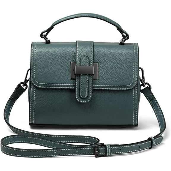 HMSHA Crossbody Bag for Women Fashion Designer Small Shoulder Purse Genuine Leather Top-Handle Satchel Retro Handbags for Ladies