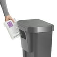 thumbnail image 2 of simplehuman 12 gal Plastic Rectangular Kitchen Trash Can with Liner Pocket, Grey, 2 of 7