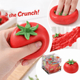 thumbnail image 2 of Tomato Pinch Squishy Toy, Red Tomato Stress Ball with Green Stem, Crunchy Sound Fidget Toy, Stress Relief Sensory Toy for Kids Adults, Kitchen Desk Decor Gift, 2 of 9