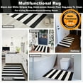 thumbnail image 2 of KaHouen Black and White Striped Rug (23.6 x 35.4 Inches ), Indoor Outdoor Striped Doormats, Handmade Woven Farmhouse Layered Door Mats Striped Mat for Front Door/Kitchen/Laundry/Bathroom/Living Room, 2 of 7