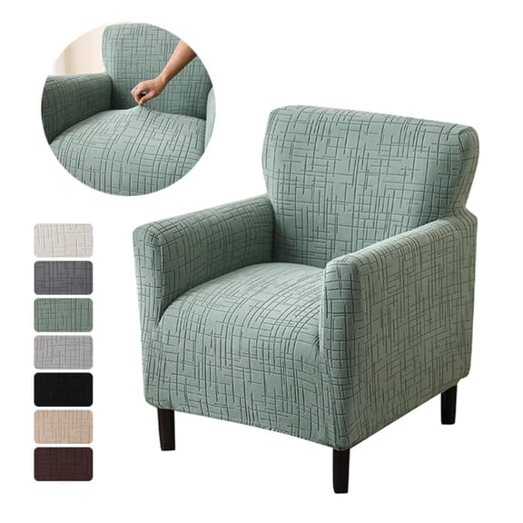 ATJIA Jacquard Armchair Slipcovers Banquet Armchair Slipcovers Anti Slip Accent Chair Covers 1-Piece Stretch Chair Slipcovers with Arms