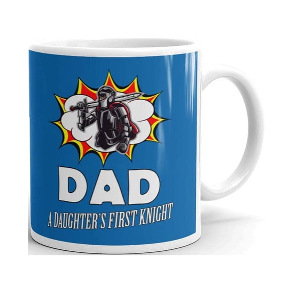 Dad a Daughter's First Knight Comic Book Coffee Tea Ceramic Mug Office Work Cup Gift 11 oz