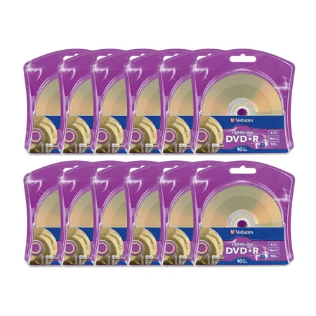 Verbatim LightScribe DVD+R Blank Media 120pk - Laser Etch Prints Direct to Disc