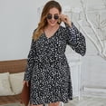 thumbnail image 4 of Dresses for Women Maxi Dress Plus Size Autumn Winter Skirt High Waist Printed Commuter Woven Dress, 4 of 6