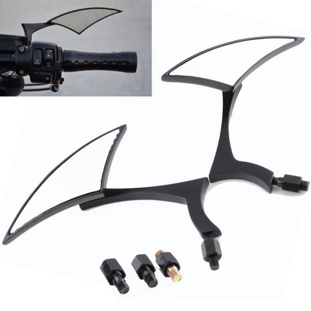 8mm/10mm Black Motorcycle Universal Blade Rear View Side Mirrors Compatible for Street Bike Chopper Softail Dirt Bike