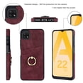 thumbnail image 3 of Case for Samsung Galaxy A22 5G with Metal Ring Holder Kickstand Card Slots Phone Cover, PU Leather Slim Plain All-Inclusive Shockproof Protection Case for Samsung Galaxy A22 5G 6.6 Inch,Winered, 3 of 17