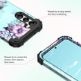 thumbnail image 5 of Casetego for Samsung Galaxy S23 Case,Compatible with 2 Pack [HD Screen Protector+Tempered Glass Camera Lens Protector] Floral Heavy Duty Shockproof Protective Phone Cover,Blue Flower, 5 of 8