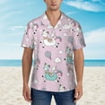 thumbnail image 4 of Easygdp Llama Unicorn and Rainbow Men's Hawaiian Shirts Print Lapel Short Sleeve for Beach, vacation, party, casual occasions - X-Large, 4 of 9