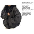 thumbnail image 7 of Winter Women Jacket Thickened Fleece Lined Double-sided Wearing Hooded with Pockets Windproof Heat Retention Zip-up Lady Coat, 7 of 7