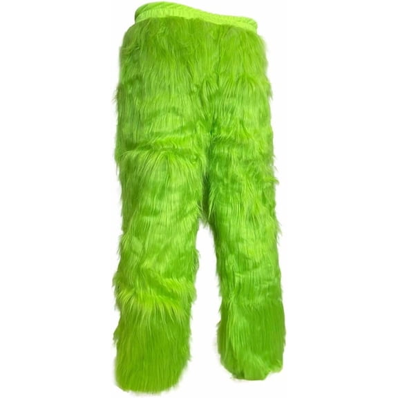 Christmas Green Furry Pants Funny Outfits Props Santa Pants Outfit Christmas Gift For Adult