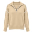 thumbnail image 6 of Gytharion Women's Half Zip Pullover Sweaters Plus Size Soild Color Lapel Long Sleeve Knit Sweaters Business Work Casual Blouses, 6 of 8