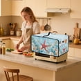 thumbnail image 3 of ZIATUBLES Starfish Coral Shell Print Toaster Oven Cover Anti Scratch Kitchen Countertop Appliance Protector Cover Dust Case Machine Washable Home Organization, 18.5" x 14.5" x 9", 3 of 8
