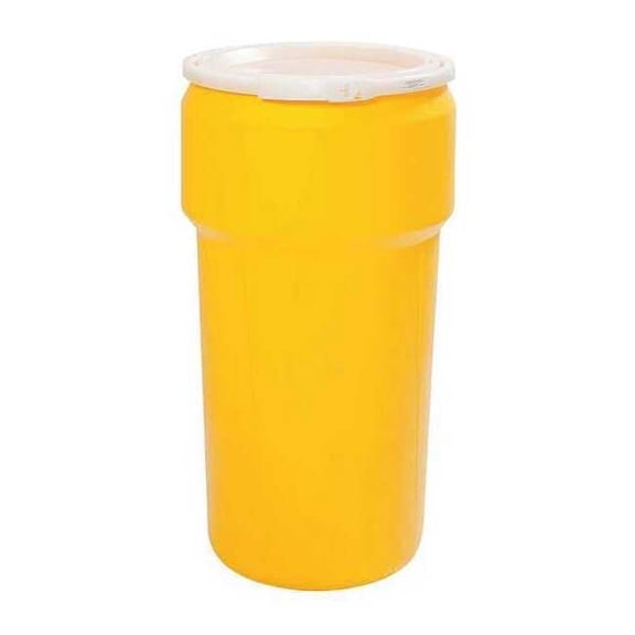 Eagle Mfg Open Head Transport Drum, Polyethylene, 20 gal, Unlined, Yellow 1623