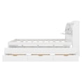 thumbnail image 4 of Mikeor Furniture Full Size Wooden LED Platform Bed with Trundle, with Storage Headboard, with Drawers, White C4B09K, 4 of 9