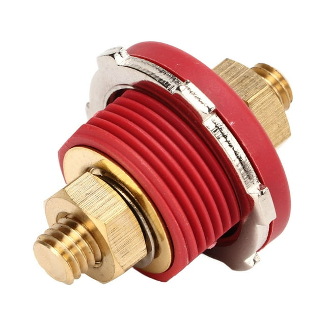 Borne de Batterie à Panneau Traversant, Connecteur de Batterie en Alliage de Zinc et Laiton 3/8 Po à Performance Stable, Connexion Sûre à Haute Résistance pour VR pour Marine Noir,Rouge