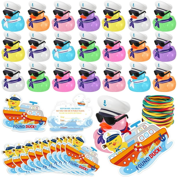 Kit de Crucero Halloscume 72 Piezas Etiquetas de Pato con Patitos de Goma y Bandas