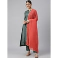 thumbnail image 3 of Janasya Indian Women's Dark Green Poly Silk Embellished Kurta with Pant and Dupatta, 3 of 9