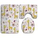 thumbnail image 1 of Juego de alfombras de baño de 3 piezas ABPHQTO Jirafa encantadora Alfombra de baño Alfombra de contorno y tapa de inodoro, 1 of 2