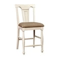 thumbnail image 2 of Furniture of America Cido Cottage Style Upholstered Fabric Counter Counter Height Dining Chairs - Set of 2, White, 2 of 3