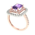 thumbnail image 2 of 2.62 ct Emerald Cut Simulated Alexandrite with Simulated Diamond Halo Accents 14K Rose/White Gold Womens Engagement Ring, 2 of 5