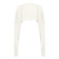thumbnail image 4 of JGGSPWM Solid Super Crop Shrug Sweater Cardigans for Womens Ribbed Knit Sweater Fall Fashion Jumper Petite Tops Open Front Long Sleeve Pullover White XXL, 4 of 5