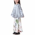 thumbnail image 5 of YWDJ Toddler Girl Party Dresses Long Dress Medium Big Girls Long Sleeve Round Neck Colorblock Top Skirt Set Gray 12-13T, 5 of 6