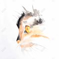 thumbnail image 3 of Profil de Chat Aquarelle - Toile 36"x36 Pouces - Impression à la Demande, 3 of 5