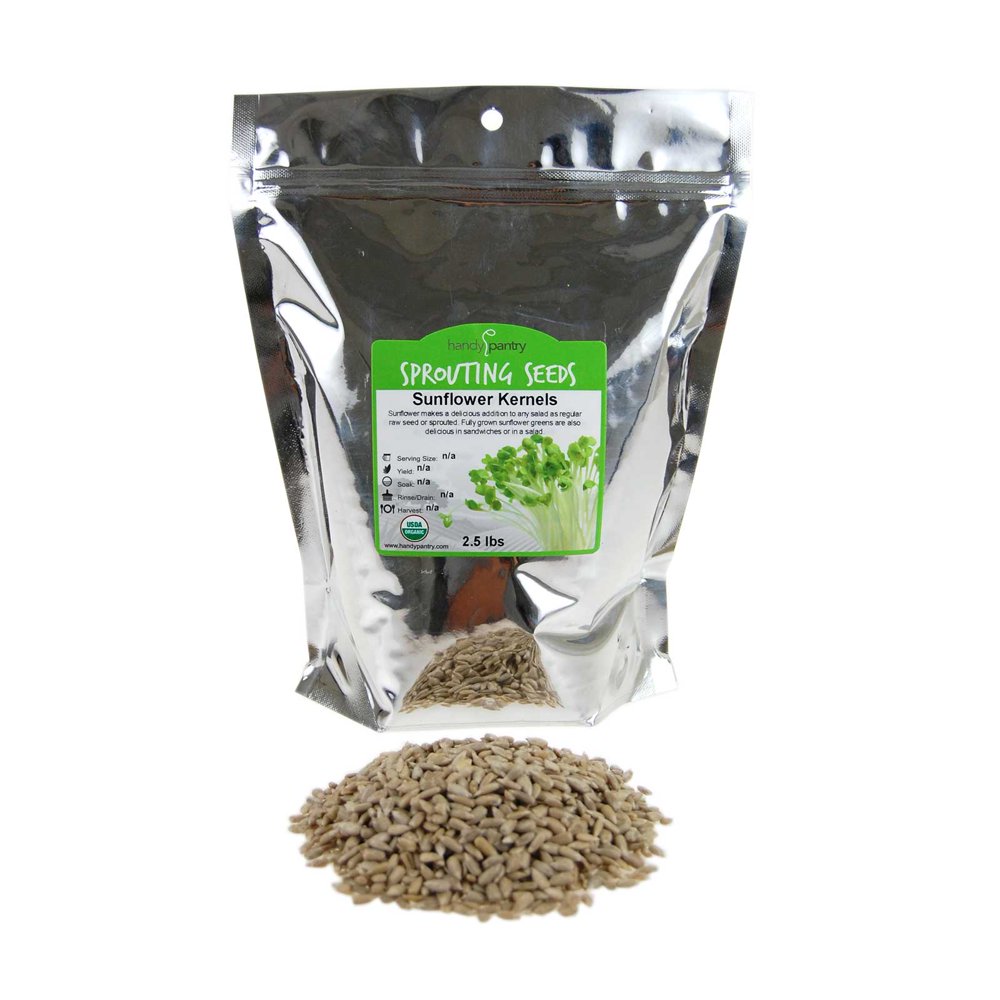 Organic Hulled Sunflower Seeds (No Shell) 2 Lbs NonGMO, Raw