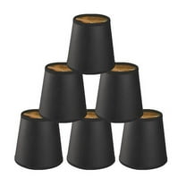 Royal Designs, Inc. Empire Chandelier Shade CS-115BLK/GL-6,Black with Gold, 3 x 4.25 x 4.25, Pack of 6