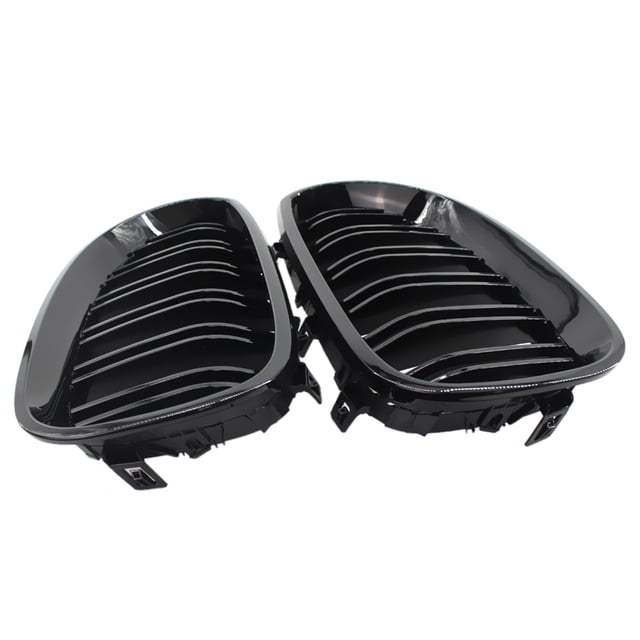 Parrillas Delanteras De Aletas Gemelas Sunnimix Negro Brillante Para E60 E61 M5 5 Series 03-10