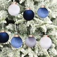 thumbnail image 3 of 15 Pcs Velvet Christmas Balls Bulk Flocked Christmas Tree Ball Ornaments Plastic Xmas Decorative Hanging Ornaments Blue Christmas Ornaments Christmas Tree Decorations set, 3 of 7