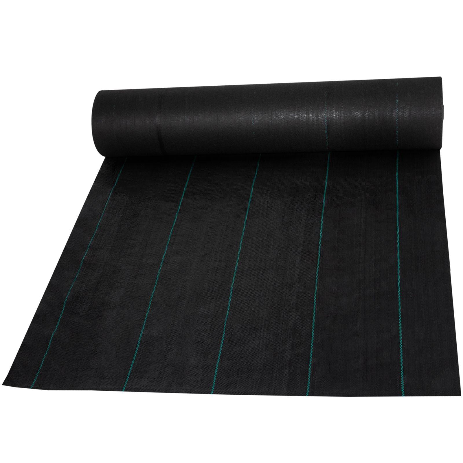 Weed Barrier Landscape Fabric 5 x 250 ft 5 Oz Premium Woven Ground Cover Heavy Duty PP Material Easy Setup Single Layer for Outdoor Garden Lawn Driveway Black