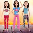 thumbnail image 4 of Gwong Juguete 1 juego de traje de muñeca Resistente al desgaste Superficie lisa Hermosa Colores Muñeca Tops Tops Set para niña Gwong 30011091, 4 of 6