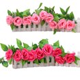 thumbnail image 1 of 2 piezas de 7,87 pies/pieza de enredadera de rosas artificiales, planta colgante de enredaderas de rosas artificiales para decoración de arreglo de mesa de arco de fiesta de boda, 1 of 5