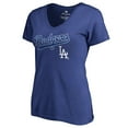 thumbnail image 2 of Women's Royal Los Angeles Dodgers Core Wahconah V-Neck T-Shirt, 2 of 3