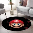thumbnail image 2 of LaModaHome Rounded Rug Super Mario RugNon-Slip Rug Washable Mat Child Stain Resistant Living Room Kitchen Carpet 3.9X3.9ft(120X120cm), 2 of 5