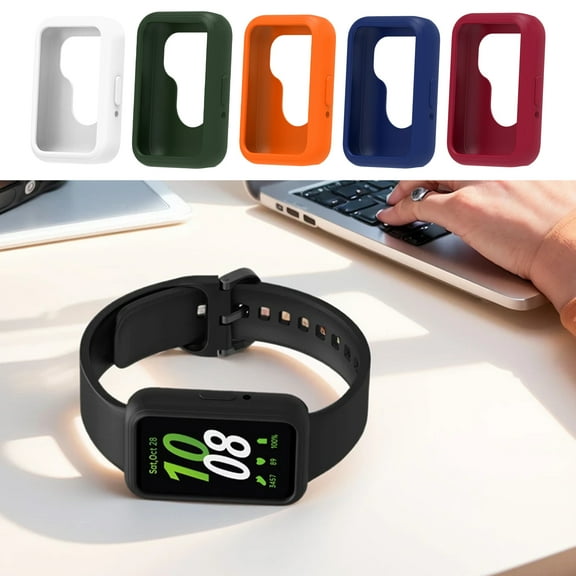 Pebbuoy Smartwatch Silicone Protective Case Wear Resistant Anti-Scratch Easy to Install Protective Bumper Shell Cover for SamsungGalaxy Fit 3