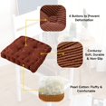thumbnail image 3 of Golyzmt Corduroy Chair Seat Pad (Chair Cushion), 18" x 18", 4 Inch Thick, 1-Piece, Coffee, 3 of 5