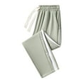thumbnail image 1 of Dagugfen Trackpants for Men High Waist Drawstring Side Button Lightweight Color Block Workout Running Pants, 1 of 2